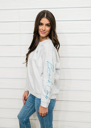 "Beach Club" Embroidered Sweatshirt - Bray and Em Boutique