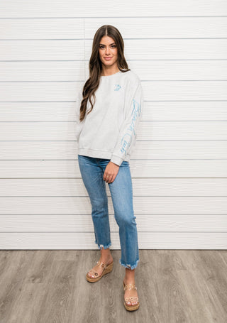 "Beach Club" Embroidered Sweatshirt - Bray and Em Boutique