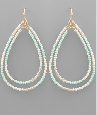 Beaded Double Teardrop Earrings - Bray and Em Boutique