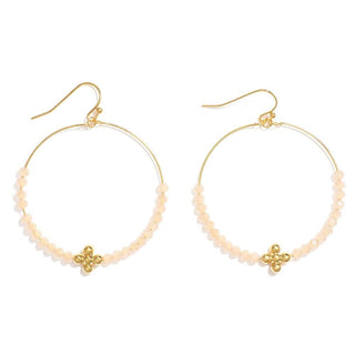Beaded Drop Hoop Earrings - Bray and Em Boutique