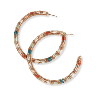 Beaded Large Hoop Earrings - Bray and Em Boutique