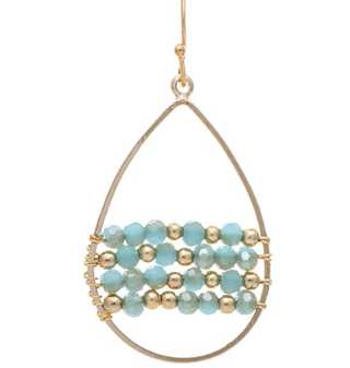 Beaded Rows Teardrop Earring - Bray and Em Boutique