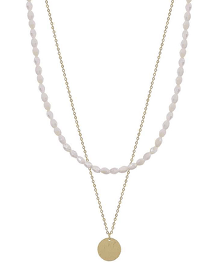 Beads w/ Circle Pendant Double Necklace - Bray and Em Boutique