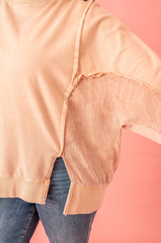 Becoming Yourself Lace Terry Knit Top - Bray and Em Boutique