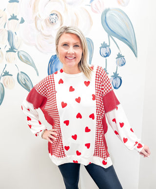 Beloved Spark Heart Print Top - Bray and Em Boutique