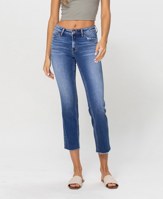 Vervet Just My Luck MR Frayed Hem Crop Jean