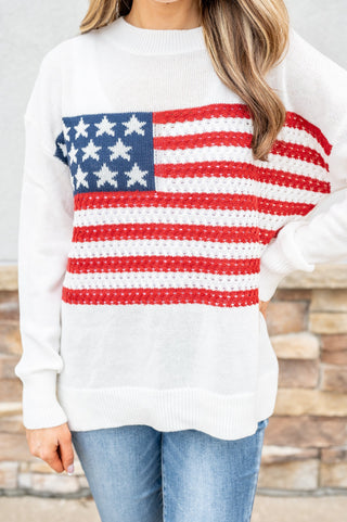 Best All Around Patriotic Sweater - Bray and Em Boutique