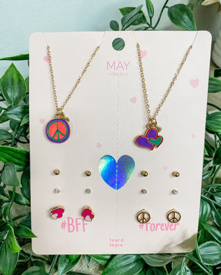 Best Friend Necklace & Charm or Earrings Set - Bray and Em Boutique