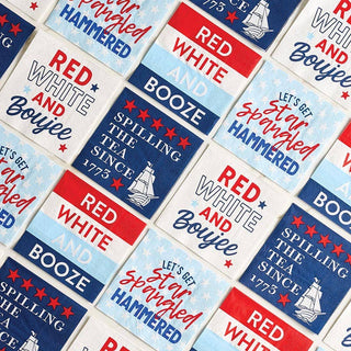 Beverage Napkins - Let's Get Star Spangled Hammered - 20ct: Paper / 5" sq - Bray and Em Boutique