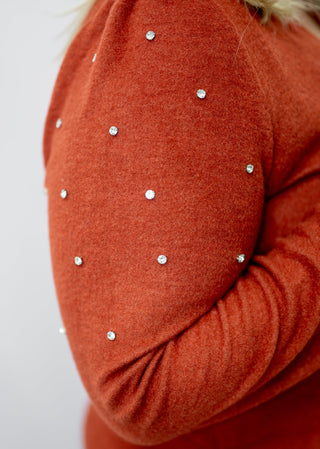 Beverly Hills Rhinestone Sweater - Bray and Em Boutique