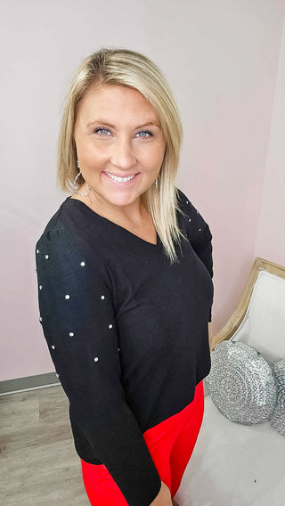 Beverly Hills Rhinestone Sweater - Bray and Em Boutique