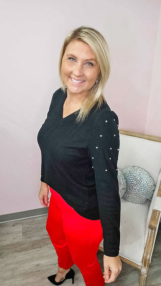 Beverly Hills Rhinestone Sweater - Bray and Em Boutique