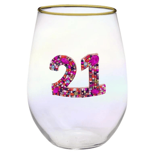Birthday Number Rhinestone Stemless Wine Glasses - Bray and Em Boutique
