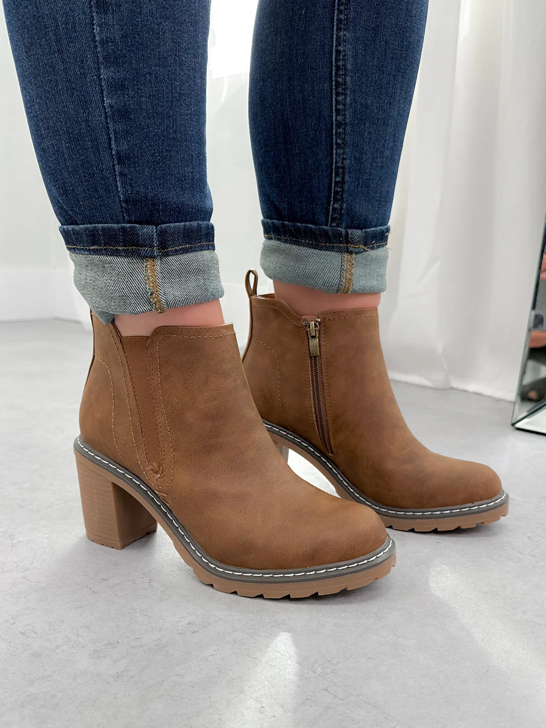 Bite Me Bootie - Dark Cognac