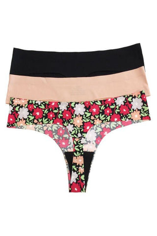 Black Floral Thong Set - Bray and Em Boutique