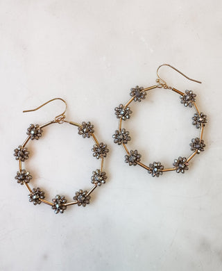 Bloom Beauties Flower Beaded Hoop Earring - Bray and Em Boutique