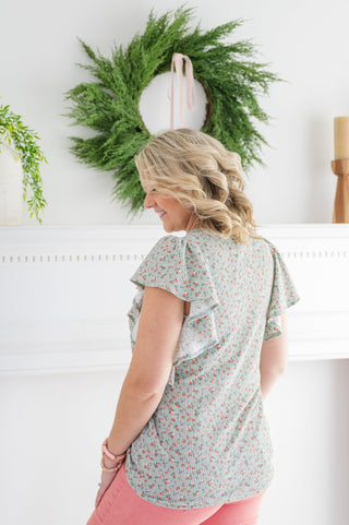 Bloom & Bliss Ruffle Sleeve Top - Bray and Em Boutique