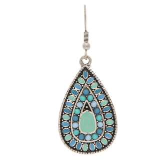 Blue Enamel Dots Teardrop Earring - Bray and Em Boutique