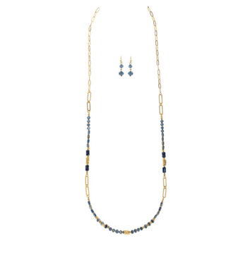 Blue Horizon Beaded Link Necklace Set - Bray and Em Boutique