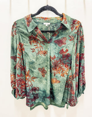 Botanical Bloomscape Blouse - Bray and Em Boutique