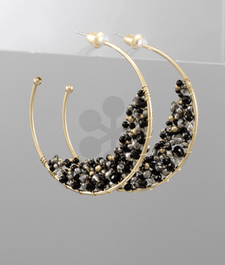 Bottom Beaded Open Earrings - Bray and Em Boutique