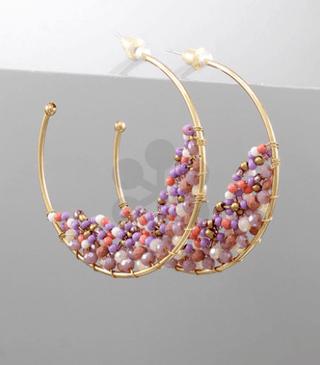 Bottom Beaded Open Earrings - Bray and Em Boutique