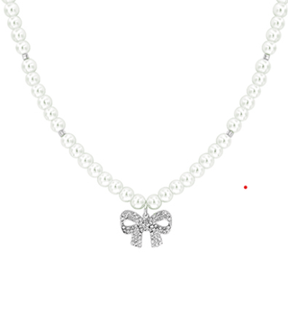 Bow Pendant Pearl Necklace - Bray and Em Boutique