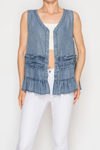 Breeze & Bloom Ruffle Vest - Bray and Em Boutique