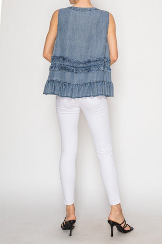 Breeze & Bloom Ruffle Vest - Bray and Em Boutique