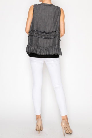 Breeze & Bloom Ruffle Vest - Bray and Em Boutique
