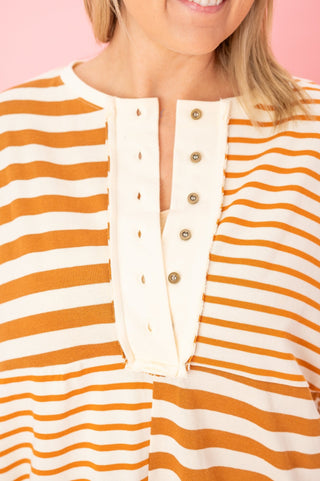 Brewed With Love Stripe Top - Bray and Em Boutique