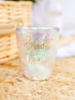 Bride Tribe Glitter Stemless Wine Tumbler