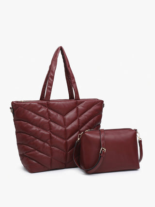 Brinley Quilted Chevron Tote - Bray and Em Boutique