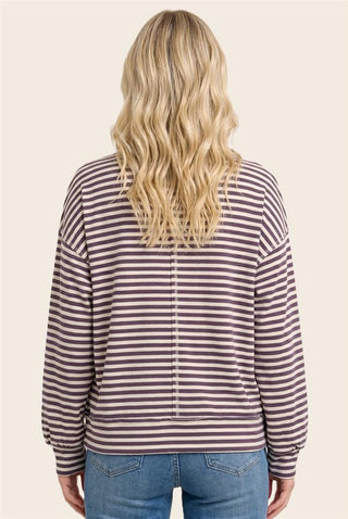 Brushed Stripe Comfort Sweatshirt - Bray and Em Boutique