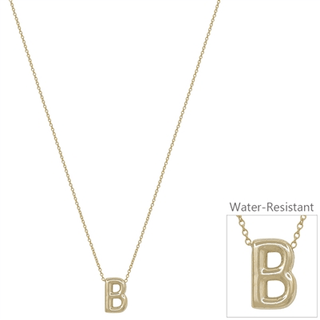 Bubble Textured Water Resistant Initial Necklace - Bray and Em Boutique