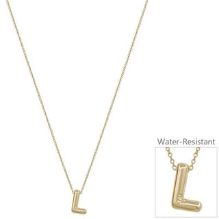 Bubble Textured Water Resistant Initial Necklace - Bray and Em Boutique