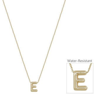 Bubble Textured Water Resistant Initial Necklace - Bray and Em Boutique