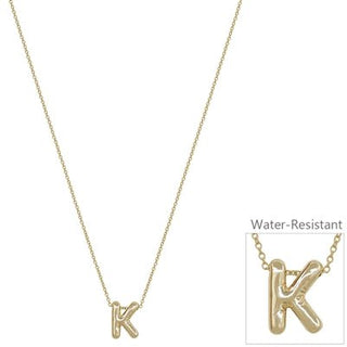Bubble Textured Water Resistant Initial Necklace - Bray and Em Boutique