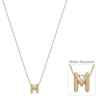 Bubble Textured Water Resistant Initial Necklace - Bray and Em Boutique