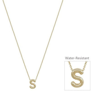 Bubble Textured Water Resistant Initial Necklace - Bray and Em Boutique