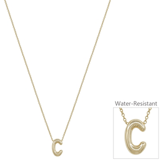 Bubble Textured Water Resistant Initial Necklace - Bray and Em Boutique