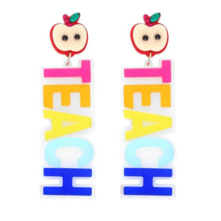 "TEACH" Dangle Acrylic Earrings