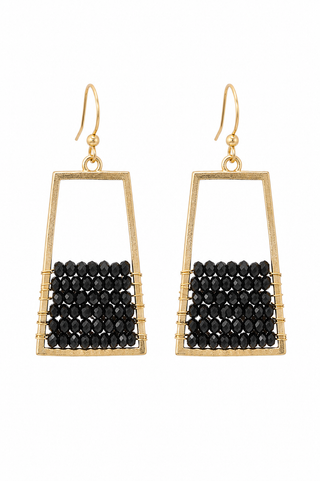 Midnight Spark Beaded Drop Earrings