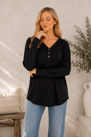 Cabin Comfort Henley Top - Bray and Em Boutique