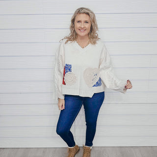 Cadence Detailed Patch Sweater - Bray and Em Boutique