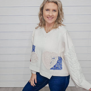 Cadence Detailed Patch Sweater - Bray and Em Boutique