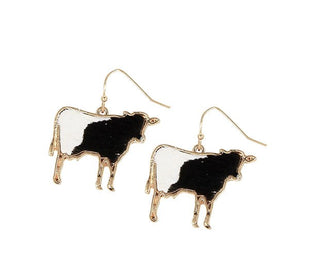 Calf Hair Cow Earrings - Bray and Em Boutique