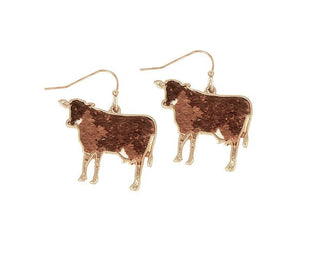 Calf Hair Cow Earrings - Bray and Em Boutique