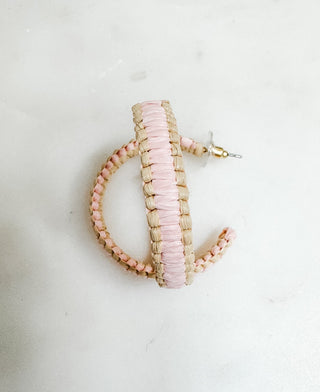 Call Me Back Raffia Wrap Hoop Earrings - Bray and Em Boutique