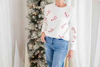 Candy Cane Lane Sequin Sweater - Bray and Em Boutique
